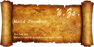 Wald Zsombor névjegykártya